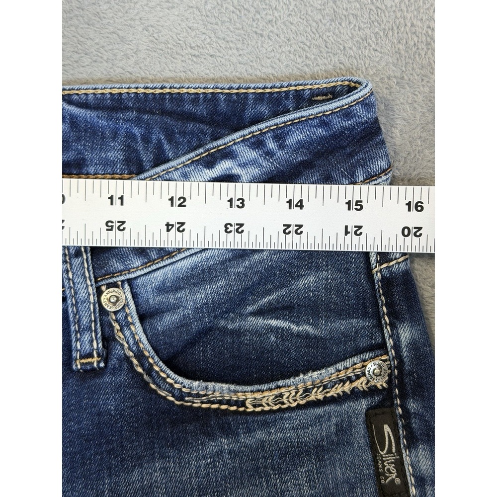 Silver Jeans Womens 26 Blue Denim Medium Wash Mid‎ Rise Boyfriend Stretch - Picture 3 of 10